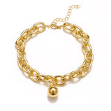 Gothic Cuban Link Chain Anklet Bracelet for Women