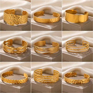 Stainless Steel Bracelet For Women Rhombus Cuff Jewelry