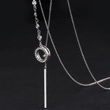 Bar Circle Long Necklace For Women Chain Sweater Necklaces Jewelry