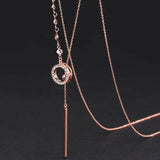 Bar Circle Long Necklace For Women Chain Sweater Necklaces Jewelry