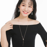 Bar Circle Long Necklace For Women Chain Sweater Necklaces Jewelry