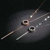 Bar Circle Long Necklace For Women Chain Sweater Necklaces Jewelry