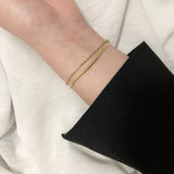Stainless Steel Double Layer Bracelet for Women 18k Plated Jewelry