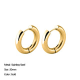 Geometric Hoop Earrings Stainless Steel Circle Huggie Earrings Punk Jewelry