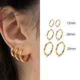 Geometric Hoop Earrings Stainless Steel Circle Huggie Earrings Punk Jewelry