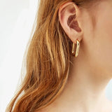 Geometric Hoop Earrings Stainless Steel Circle Huggie Earrings Punk Jewelry