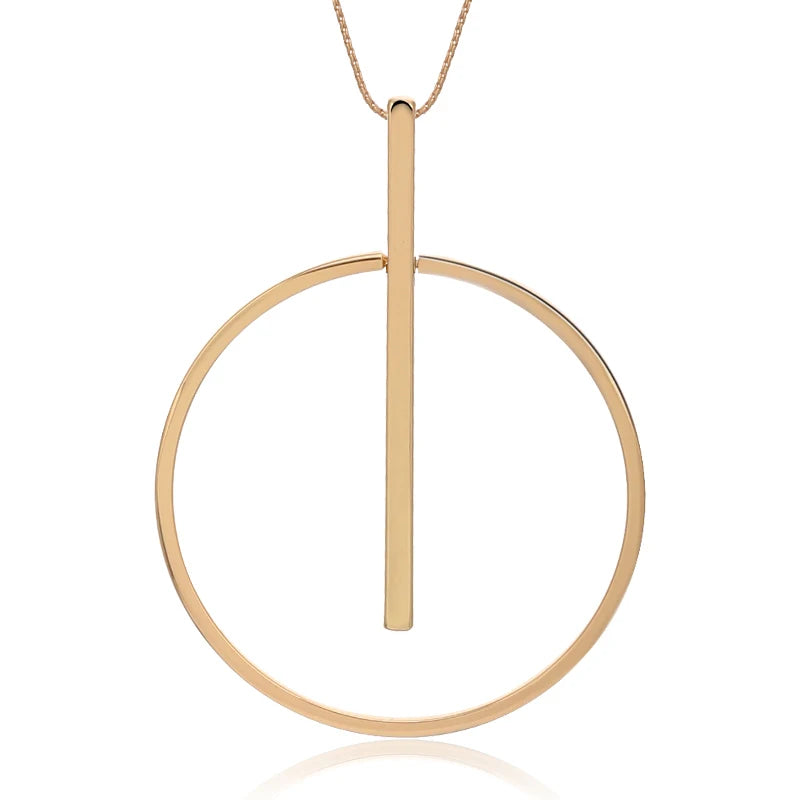 Minimalist Circle Pendant Necklace for Women