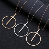 Minimalist Circle Pendant Necklace for Women