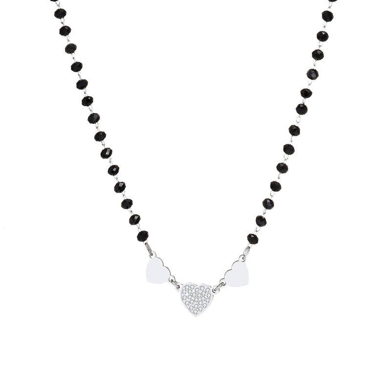 Crystal Heart Short Choker Necklace Women's Jewelry