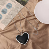 Peach Heart Pendant Necklace Long Chain Necklace for Women
