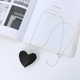 Peach Heart Pendant Necklace Long Chain Necklace for Women