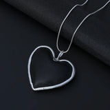 Peach Heart Pendant Necklace Long Chain Necklace for Women
