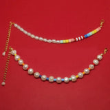 Bohemia Rainbow Turquoise Glass Bead Pearl Bracelet