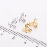 Bowknot Stud Earrings Base DIY Earrings Fittings