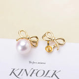Bowknot Stud Earrings Base DIY Earrings Fittings