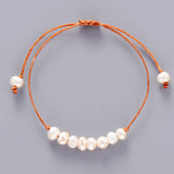 Adjustable Freshwater Pearls Bracelet Boho Bead String Gift