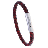 Vintage Men's Stainless Steel Leather Bracelet