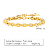 18k Plated Stainless Steel Chain Bracelet for Women