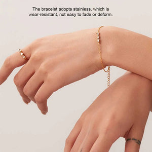 Vintage Style Rhinestone Chain Bracelet Glitter Jewelry Bangle