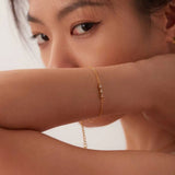 Vintage Style Rhinestone Chain Bracelet Glitter Jewelry Bangle
