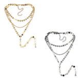 Chain Link Lock Necklace Pendant Women Goth Jewelry Party Punk Long Necklace