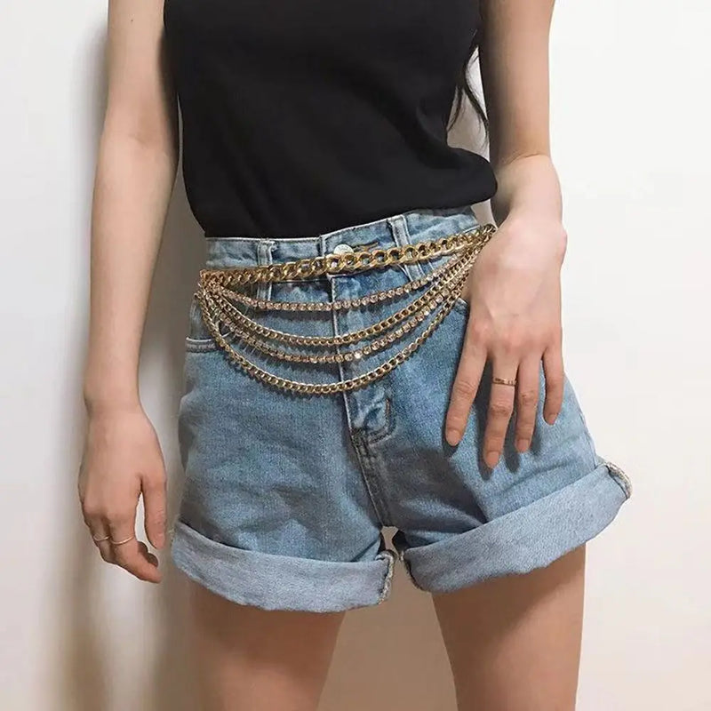 Charm Belly Waist Chain Bikini Waist Chain Diamond Metal Jewelry