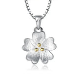 Cherry Blossoms Flower Pendant Necklace 925 Sterling Silver Gift
