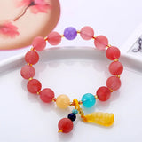 Chinese Style Tassel Wind Round Bead Bracelet for Women