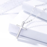 Cross Pendant Necklace Sterling Silver 925 Women Jewelry Plated