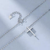 Cross Pendant Necklace Sterling Silver 925 Women Jewelry Plated