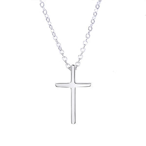 Cross Pendant Necklace Sterling Silver 925 Women Jewelry Plated