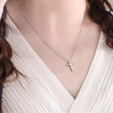 Cross Pendant Necklace Sterling Silver 925 Women Jewelry Plated