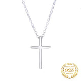 Cross Pendant Necklace Sterling Silver 925 Women Jewelry Plated