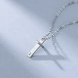 Cross Pendant Necklace Sterling Silver 925 Women Jewelry Plated