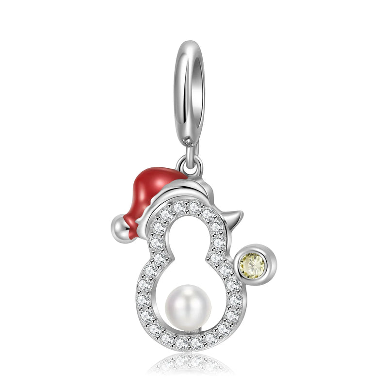 Snowman Pendant S925 Sterling Silver Zircon Necklace Bracelet DIY