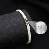 Customized Photo Projection Bracelet for Couples with Braided Hand Rope