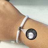 Customized Photo Projection Bracelet for Couples with Braided Hand Rope