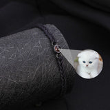 Customized Photo Projection Bracelet for Couples with Braided Hand Rope