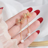Romantic Bowknot Hollow Out Long Earrings