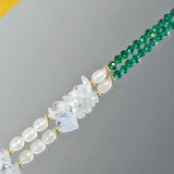 Natural Freshwater Pearls Bracelet Crystal Boho Bead Sister String Bracelet