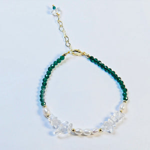Natural Freshwater Pearls Bracelet Crystal Boho Bead Sister String Bracelet