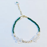 Natural Freshwater Pearls Bracelet Crystal Boho Bead Sister String Bracelet