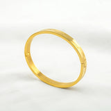 Classic Women Bangles Stainless Steel Plating 18K Grid Bracelets