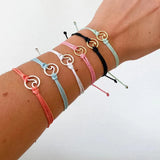 Classic Rope Bracelet Geometric Pendant Adjustable Bangle