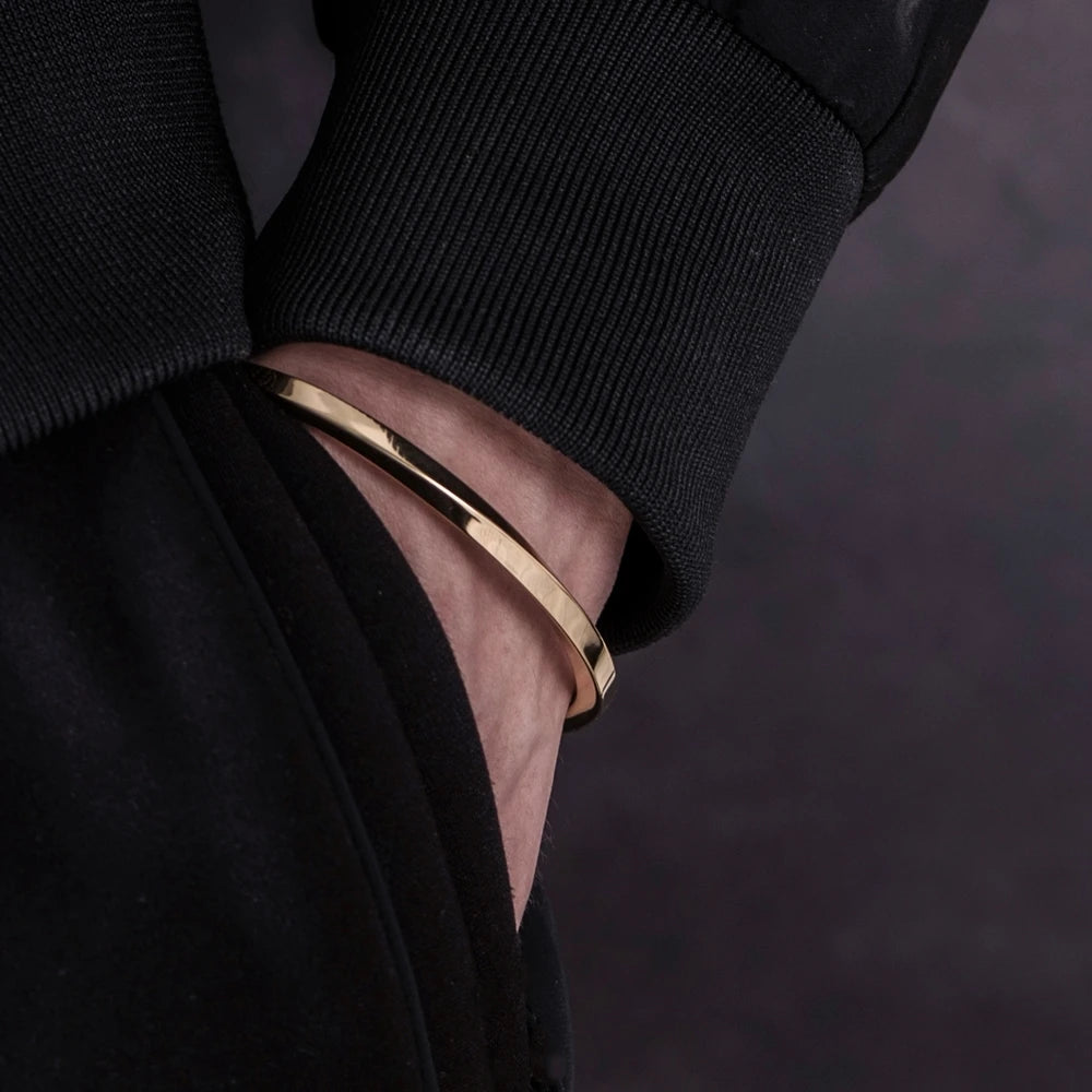 Classic Stainless Steel Bangle Cuff Bracelet for Men and Women