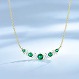 Sterling Silver Zircon Gemstone Clavicle Chain Necklace