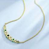 Sterling Silver Zircon Gemstone Clavicle Chain Necklace