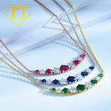 Sterling Silver Zircon Gemstone Clavicle Chain Necklace
