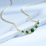 Sterling Silver Zircon Gemstone Clavicle Chain Necklace