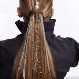 Rhinestone Hair Comb Tassel Ponytail Hair Accessories